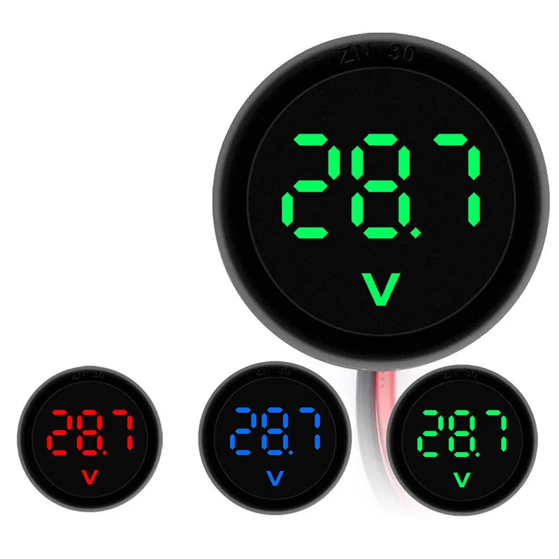 Voltmeter Digital LED, dua kawat DC Digital Voltmeter kepala DC4-100V Display koneksi Balik