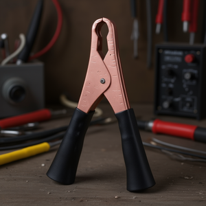 Medium Alligator <b>Clip</b> For Cables Black Handle Copper Jaw Electrical Connector - Product Image 3