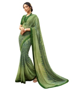 Ropa de fiesta de diseñador indio, prenda de Saree amarillo verde - Product Image 5