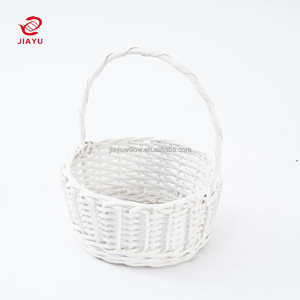 JY <strong>Wicker</strong> Willow Mini Decorative Flower Basket with Wood Handles for Kitchen or Bathroom Storage Gift Sets Versatile Home Decor - Product Image 4