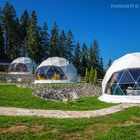 Tente dôme géodésique 7M pour glamping resorts Maison dôme de luxe isolée 4 saisons avec option salle de bain