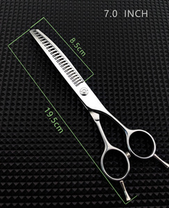 Ciseaux de toilettage professionnels pour chiens, 7,5/8 pouces, à dents de piano courbées, en acier japonais 440C, pour texturiser la fourrure - Product Image 6
