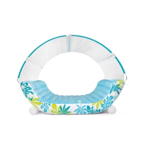 PVC Inflatable Tropical <b>Lounge</b> with Detachable Canopy 88*59*65 Inch with 2 Built-in Cup Holders and 2 Ropes for Beach <b>Pool</b> Fun - Product Image 1