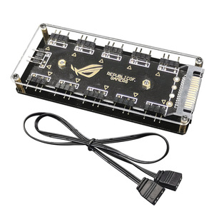 ตัวแยกสัญญาณ ARGB 1 ถึง 10 ตัวควบคุมไฟ LED 5V 3 พิน พร้อมเคสสำหรับระบายความร้อนเคสคอมพิวเตอร์ - Product Image 3