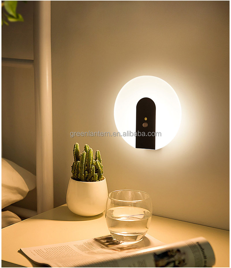 USB Rechargeable Wall Lights Home Indoor Motion Sensor Lighting Bedroom Bedside Lamp Corridor Stairway Decor Lights Wall Lamp