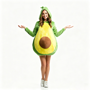 Costume amusant en peluche <span class=keywords><strong>d</strong></span>'<span class=keywords><strong>avocat</strong></span> pour adultes, <span class=keywords><strong>déguisement</strong></span> <span class=keywords><strong>d</strong></span>'<span class=keywords><strong>avocat</strong></span> en velours doux à capuche pour Halloween - Product Image 1
