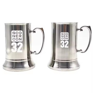Vente en gros de gobelets isothermes en acier inoxydable à <span class=keywords><strong>double</strong></span> <span class=keywords><strong>paroi</strong></span> de 580 ml, mug à bière de haute qualité, tankard avec poignée en acier inoxydable 304, logo personnalisé, tasses en céramique - Product Image 5