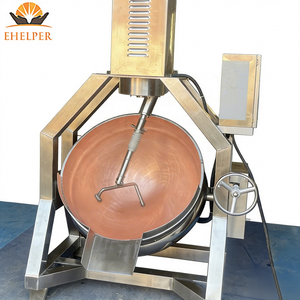 Precio de Fábrica |   Olla de Cocción con Rueda Manual para Inclinación, Tipo Wok de Cobre, Mezcladora Planetaria para Azúcar, Velocidad Ajustable 0-29 RPM, Calentamiento Eléctrico/a Gas - Product Image 1