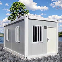 Maison conteneur préfabriquée modulaire mobile respirante rectangulaire moderne en panneaux sandwich d'acier, villa hôtel à énergie solaire