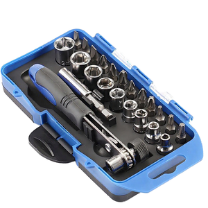 Ensemble de 23 clés à cliquet et tournevis à poignée à dégagement rapide, outils de réparation domestique DIY OEM, étui rigide - Product Image 1