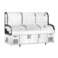 Réfrigérateur-congélateur commercial XUECUN BT-B/D-1.8/2.0/2.5 avec table de présentation incurvée pour équipement de cuisine