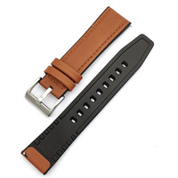 Correa de Reloj de Cuero PU y Silicona de Alta Calidad, Económica, con MOQ Bajo, para Relojes Deportivos, Correa de Cuero de 20 y 22 mm