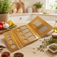 Palette à paupières vide, triple pliage avec miroir, logo personnalisé OEM, étui magnétique à 3 sections pour maquillage, DIY fard à paupières
