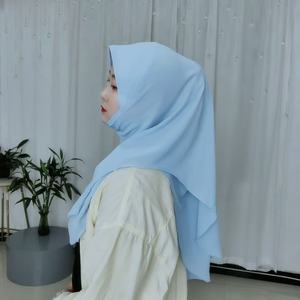 Hijab en mousseline de soie tendance <span class=keywords><strong>avec</strong></span> chapeau de soleil intégré, léger et respirant, pour femmes musulmanes - Product Image 6