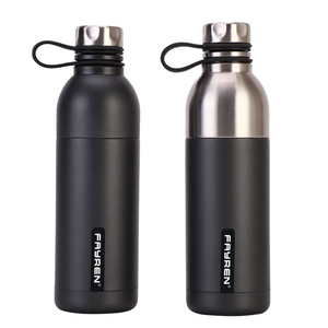 Bouteille d'eau sportive en acier inoxydable sans BPA de 550 ml, étanche, garde au froid et au chaud, avec couvercle à poignée, petite ouverture, conforme aux normes alimentaires FDA LFGB - Product Image 1