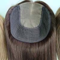 Vente en gros usine : Topper capillaire invisible en cheveux humains européens 100% naturels, base en soie 8x8, 7x7, 6x6, 6x7, avec nœuds invisibles, pour femmes souffrant de perte de cheveux
