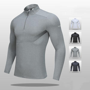 Nueva Camiseta Deportiva de Manga Larga con Cierre de Cremallera, Logotipo Personalizado, para Entrenamiento Atlético, para Hombre, Maglietta a Maniche Lunghe - Product Image 3