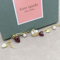 Nouveau Bracelet Perlé pour Femme, Mignon et Doux, Style Champêtre, avec Fraise en Résine Rouge, Perle, Petit Panier, Abeille et Pierre Précieuse