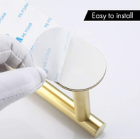 Support mural adhésif durable en or brossé sans perçage pour papier toilette, fixation forte en gel, accessoire de salle de bain en acier inoxydable