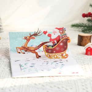 Custom Printing logo Words 3d Pop up Christmas Greeting Card with Envelope - Product Image 3