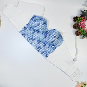 BL30 dames décontracté quotidien dégradé couleur perlé Corsets 3D <span class=keywords><strong>Rose</strong></span> fleur Design perle décor Bustier soutien-gorge - Product Image 4