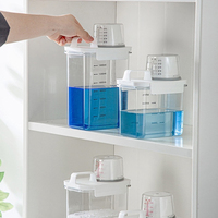Distributeurs utilitaires résistants aux produits chimiques de 3 tailles avec bec verseur en bec d'oiseau, bidon en plastique pour le stockage de lessive en poudre et liquide