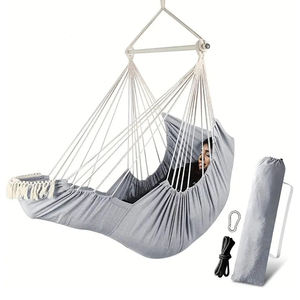 <span class=keywords><strong>Chaise</strong></span> <span class=keywords><strong>hamac</strong></span> en macramé moderne pour l'extérieur, jardin, chambre, hôtel, parc, école <span class=keywords><strong>avec</strong></span> balançoire suspendue et <span class=keywords><strong>repose</strong></span>-pieds - Product Image 1