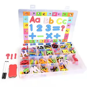뜨거운 판매 마그네틱 스틱 26 영어 문자와 숫자 학습 냉장고 자석 알파벳 어린이 교육 장난감
