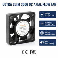 Ventilateur axial sans balais DC 30x30x6mm 3006 5V 12V 24V, mini ventilateur de refroidissement à double roulement à billes pour imprimante 3D, projecteur LED, dissipateur thermique