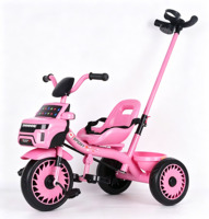 Tricycle 3-en-1 pour enfants de 2 à 5 ans avec barre de poussée, panier et vélo à pédales – Vélo d'équilibre pour tout-petits
