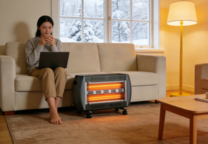 Chauffage électrique au quartz autonome 2000W, couverture de 230-275 m², protection contre la surchauffe, chauffage rapide, certifié SAA/ETL - Product Image 2