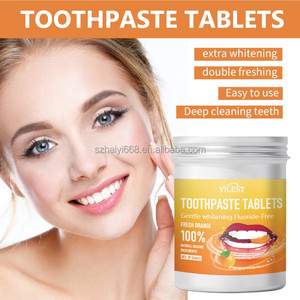 Comprimés de <span class=keywords><strong>dentifrice</strong></span> Orange à mâcher de taille de voyage Portable saveur de fruit blanchiment des dents menthe rince-bouche granulés étiquette personnalisée - Product Image 6