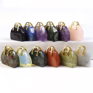 Borsa in <span class=keywords><strong>Pietra</strong></span> Naturale, Cristallo Curativo, Cristalli Tagliati a Mano all'Ingrosso per Decorazione Casa - Product Image 2