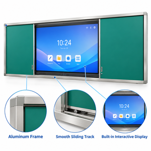 Wandmontierte Push-Pull-Lehrtafel Große Kreidetafel für Klassenzimmer Schiebe-Schreibtafel Schiebeboard Smart Board Anpassbar - Product Image 4