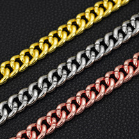 Chaîne cubaine en alliage de zinc plaqué or 18 carats - Collier Miami serti de cristaux pour homme et femme, idéal pour les fêtes et comme cadeau pour rappeurs