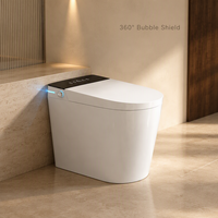 WC intelligent monobloc en céramique avec bidet intégré, chasse d'eau automatique à capteur, siège chauffant, auto-nettoyant, pour salle de bain et hôtel