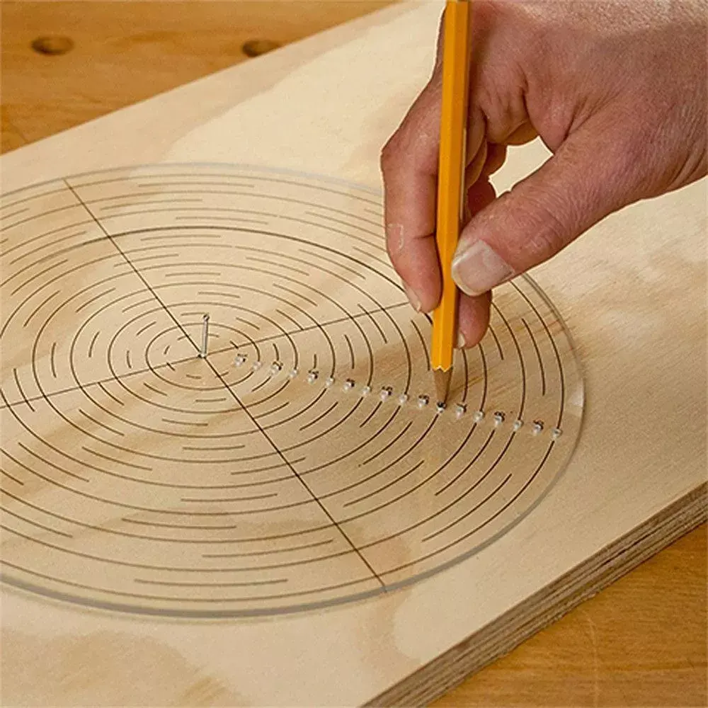 Brújula de centro redondo para carpintería, regla de centro rotativo de calibre Circular