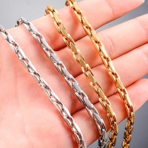 Cadena de pulsera cuadrada vertical de acero inoxidable de 4,2 mm de ancho, resistente al agua y que nunca se desvanece, para hombres y mujeres, joyería de moda. - Product Image 6