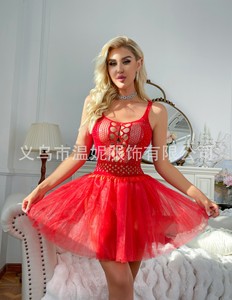 Europa y los Estados Unidos Transfronterizo Nuevo Pecho de perforación caliente Hueco Sexy Malla <span class=keywords><strong>Tutu</strong></span> Falda Traje Bodystocking Body Stocking - Product Image 3