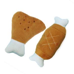 Juguete para Perros de Peluche con Forma de Pierna de Pollo, Ecológico, Interactivo, con Sonido, para Masticar y Limpiar los Dientes - Product Image 1