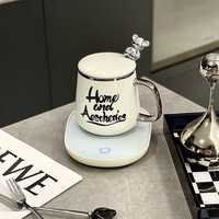 Cadeau d'affaires auto-chauffant ensembles de tasses à café contrôle de la température tasse intelligente tasse électrique en céramique thermostatique chauffante sans fil