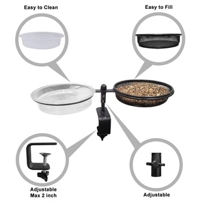 Mangiatoia per uccelli con staffa a morsetto regolabile in metallo resistente staccabile - Product Image 3