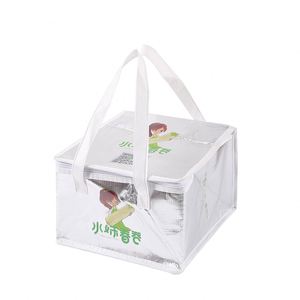 Bolsa Térmica para Alimentos con Aislamiento Térmico, Impresa con Logotipo Personalizado, de Polipropileno Reciclado No Tejido, con Película de Aluminio para Entrega de Alimentos - Product Image 3