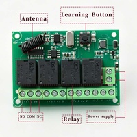 Interrupteur de télécommande sans fil DC 24V 4CH 433MHz, 2 émetteurs, kit d'outils de remplacement DIY pour système de maison intelligente (portée 7-10m)