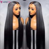 Peluca de Cabello Humano Vietnamita Virgen 13x6 con Encaje Frontal Completo Sin Pegamento, Liso Natural, Pelucas Frontales de Encaje HD para Mujeres Negras