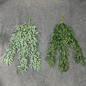 Décoration murale en feuilles de saule artificielles, branche en plastique de 30 cm à 100 cm, pour mariage, décoration de salon - Product Image 2