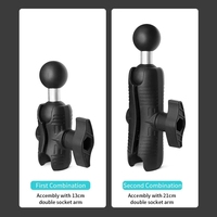 Support de moniteur robuste pour camion, bras à double rotule, fixation 2,25 pouces, support de tablette, support PC portable, double fixation à rotule
