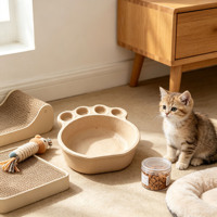 Litière pour chat en pulpe moulée biodégradable en forme de patte mignonne, écologique, portable, pour usage domestique, OEM personnalisé