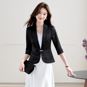 White Formal Suit Dress For Women V-neck Sheath Solid Color Blazer Career Wear Spring Autumn Professional Interview Outfit - Product Image 3