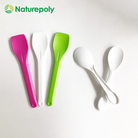 Cuillère à crème glacée biodégradable colorée personnalisée en PLA CPLA amidon de maïs yaourt glacé cuillère à Sundae compostable en plastique cuillère jetable
